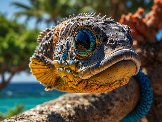 Auf dem Bild ist ein Fisch zu sehen, der wahrscheinlich farbenfroh und detailreich ist. Wenn du Bonaire besuchst, hier einige Tipps:

1. **Schnorcheln und Tauchen**: Bonaire ist bekannt für seine klaren Gewässer und das vielfältige Meeresleben. Vergiss nicht, deine Schnorchel- oder Tauchausrüstung mitzunehmen.

2. **Umweltschutz**: Achte darauf, die empfindlichen Korallenriffe zu schützen. Berühre die Korallen nicht und sammle keine Muscheln.

3. **Nationalparks**: Besuche den Washington Slagbaai National Park, um die einzigartige Flora und Fauna zu erleben.

4. **Einheimische Küche**: Probiere lokale Spezialitäten wie "Kabritu" (Ziegenfleisch) oder frische Meeresfrüchte in den Restaurants.

5. **Mobilität**: Miete ein Auto oder ein Fahrrad, um die Insel in deinem eigenen Tempo zu erkunden.

Genieße deinen Aufenthalt auf Bonaire!