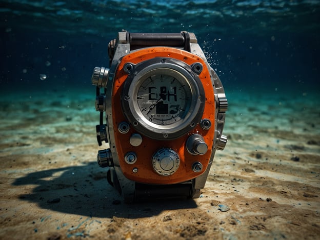 Auf dem Bild ist eine Unterwasserdigitaluhr zu sehen, die auf dem Sandboden liegt. Sie ist mit vielen Knöpfen und einem orangefarbenen Gehäuse ausgestattet, was sie ideal für Tauchaktivitäten macht.

Hier sind einige Tipps für einen gelungenen Tauchurlaub:

1. **Die richtige Ausrüstung**: Investiere in hochwertiges Tauchgerät, einschließlich eines gut passenden Neoprenanzugs, Flossen und einer zuverlässigen Tauchermaske.

2. **Tauchausbildung**: Besuche einen Tauchkurs und erlange ein Zertifikat, um sicher und kompetent tauchen zu können.

3. **Planung**: Recherchiere die Tauchgebiete im Voraus und plane deine Tauchgänge entsprechend der Gezeiten und Wetterbedingungen.

4. **Buddy-System**: Tauche immer mit einem Partner, um die Sicherheit zu gewährleisten.

5. **Sicherheitsprüfungen**: Überprüfe vor jedem Tauchgang dein Equipment und führe Sicherheitschecks durch.

6. **Umweltschutz**: Respektiere die Unterwasserwelt und berühre keine Korallen oder Meereslebewesen.

7. **Gesundheitscheck**: Achte auf deine körperliche Verfassung und stelle sicher, dass du gesund genug zum Tauchen bist.

Viel Spaß bei deinem Tauchurlaub!