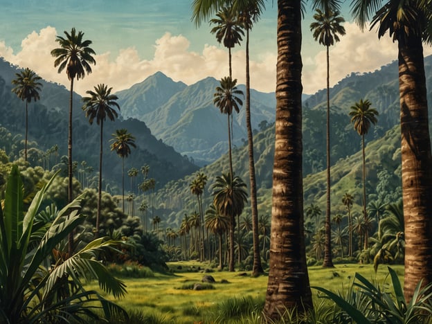 Auf dem Bild ist eine beeindruckende Naturlandschaft zu sehen, die das Cocora-Tal widerspiegelt. Umgeben von majestätischen Bergen erhebt sich eine Vielzahl von Wachspalmen, die das Tal zu einem wahren Paradies für Wanderer machen. Die üppige Vegetation und die sanften Hügel laden dazu ein, die Schönheit der Natur zu erkunden und unvergessliche Abenteuer zu erleben. Der Kontrast zwischen den hohen Palmen und der hügeligen Landschaft schafft ein malerisches Panorama, das die friedliche und bezaubernde Atmosphäre des Cocora-Tals unterstreicht. Ein ideales Ziel für Naturliebhaber und Wanderbegeisterte!