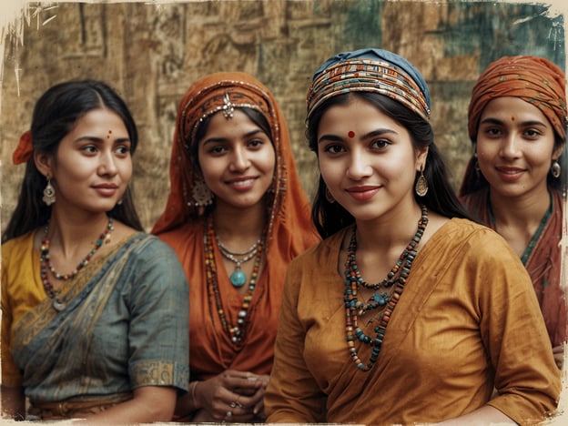 Auf dem Bild sind vier Frauen in traditioneller Bekleidung zu sehen, die vermutlich eine kulturelle Feier oder Gemeinschaftsveranstaltung repräsentieren. In Bahía Solano, einer Region Kolumbiens, spielt das Gemeinschaftsleben eine wichtige Rolle, da die Menschen häufig traditionelle Feste und Rituale feiern, die eng mit ihrer Kultur verwoben sind. 

Die Kleidung und Schmuckstücke könnten auf lokale Bräuche hinweisen, die von Generation zu Generation weitergegeben werden. Solche Versammlungen stärken die Bindungen innerhalb der Gemeinschaft und fördern den kulturellen Austausch, was für Bahía Solano von zentraler Bedeutung ist. Die Präsenz von Musik, Tanz und Handwerk in diesen Zusammenkünften ist ebenso typisch und zeigt die Vielfalt und den Reichtum der lokalen Kultur.