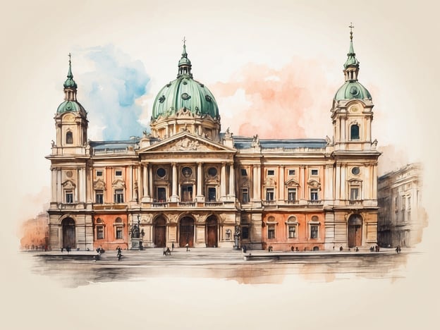 Auf dem Bild ist eine beeindruckende architektonische Struktur zu sehen, die an die barocke Bauweise in Wien erinnert. Solche Gebäude spiegeln die historische und kulturelle Vielfalt der Stadt wider, die von verschiedenen Kulturen und Epochen geprägt ist. 

Wien ist bekannt für seine reiche Geschichte mit Einflüssen aus dem Habsburgerreich, dem Jugendstil und modernen Strömungen. Diese Vielfalt zeigt sich nicht nur in der Architektur, sondern auch in der gesellschaftlichen Struktur, den verschiedenen Ethnien und Kulturen, die in der Stadt leben. Die Stadt ist ein Schmelztiegel, in dem Tradition und Innovation Hand in Hand gehen, was sich in der Kunst, Musik, Gastronomie und dem täglichen Leben widerspiegelt.