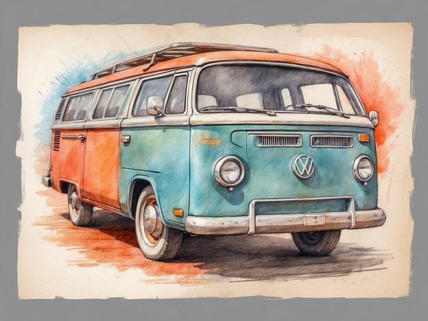 Auf dem Bild ist ein VW Bus zu sehen, der in einem malerischen Stil dargestellt wird. Hier sind einige Tipps für den perfekten Aufenthalt, besonders wenn du mit einem Camper unterwegs bist:

1. **Planung der Route**: Informiere dich über malerische Straßen und interessante Sehenswürdigkeiten entlang deines Weges.

2. **Komfort im Fahrzeug**: Sorge für eine bequeme Sitzgelegenheit und sorge dafür, dass genügend Platz für Gepäck und Ausrüstung vorhanden ist.

3. **Ausrüstung**: Packe Campingutensilien, die dir das Kochen und Entspannen im Freien erleichtern.

4. **Natur genießen**: Halte an schönen Plätzen zum Essen oder für Übernachtungen. Die Natur kann eine großartige Kulisse bieten.

5. **Flexibel bleiben**: Sei offen für spontane Abstecher oder Planänderungen – manchmal sind die besten Erlebnisse die ungeplanten.

6. **Geselligkeit**: Lade Freunde ein oder lerne andere Camper kennen, um Erlebnisse zu teilen und neue Freundschaften zu schließen.

Viel Spaß bei deinem Abenteuer!