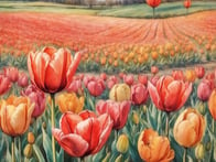 Erlebe das farbenfrohe Spektakel der niederländischen Tulpenfelder im Frühling.