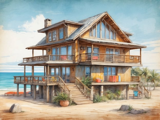 Auf dem Bild ist ein großes, modernes Holzhaus mit mehreren Etagen zu sehen, das direkt am Strand steht. Es verfügt über viele Fenster, Balkone und eine einladende Treppe. 

Im Kontext von Center Parcs Zandvoort bietet dieser Ferienpark eine Vielzahl von Unterkünften in naturnahen Umgebungen, oft in der Nähe von Wasser und Stränden. Die Anlage ist für Familien und Paare gleichermaßen geeignet und bietet zahlreiche Freizeitaktivitäten, darunter Schwimmbäder, Wellnessangebote und Möglichkeiten für Outdoor-Aktivitäten. Die direkte Lage am Strand macht es zu einem attraktiven Ziel für Erholung und Spaß in der Natur.