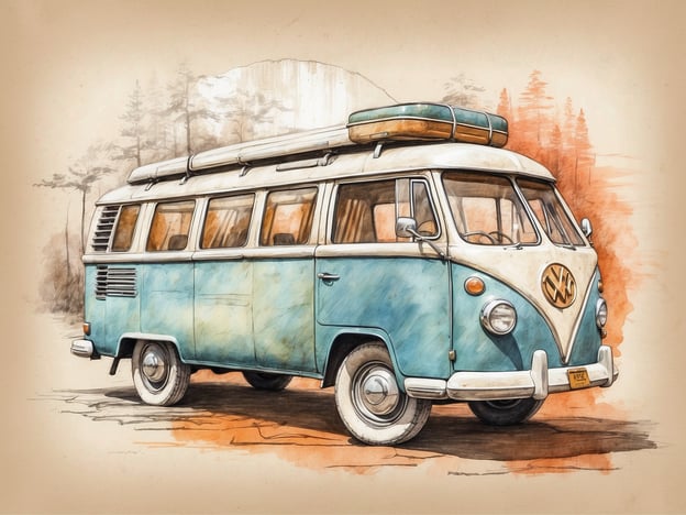 Auf dem Bild ist ein klassischer VW-Bus zu sehen. Dieser Typ von Fahrzeug steht oft symbolisch für das Abenteuer und das Reisen in der Natur. Nachhaltiges Reisen bedeutet, die Umwelt zu schützen und den ökologischen Fußabdruck zu minimieren. 

Der VW-Bus ist ideal für Roadtrips und Campingausflüge, da er Mobilität mit der Möglichkeit verbindet, abseits der ausgetretenen Pfade zu reisen. Nachhaltige Reisende nutzen häufig solche Fahrzeuge, um die Natur zu erkunden und gleichzeitig lokale Gemeinschaften zu unterstützen, indem sie in umweltfreundlichen Unterkünften übernachten und regionale Produkte konsumieren. So fördern sie den Erhalt der Umwelt und tragen zu einem bewussteren Umgang mit Ressourcen bei.