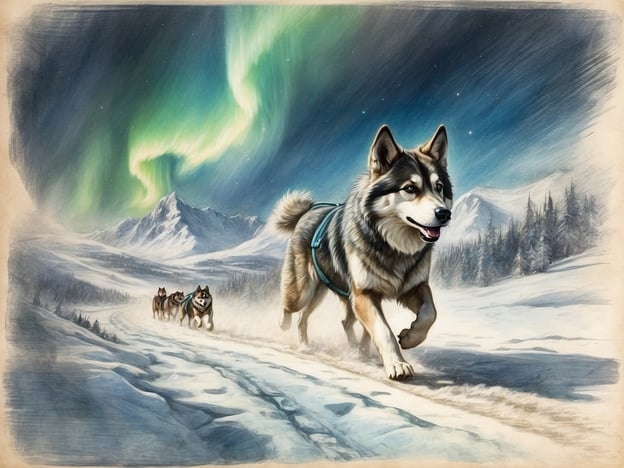 Auf dem Bild ist ein Schlittenhund zu sehen, der durch eine verschneite Landschaft läuft, während das Nordlicht am Himmel leuchtet. In Finnland können Besucher aufregende Aktivitäten wie Hundeschlittenfahrten erleben, die oft in malerischen, winterlichen Kulissen stattfinden. Diese Abenteuer bieten die Möglichkeit, die Natur hautnah zu erleben, während man durch unberührte Schneelandschaften und unter dem zauberhaften Licht des Polarhimmels fährt. Es ist eine unvergessliche Erfahrung für Abenteuerlustige und Naturfreunde.