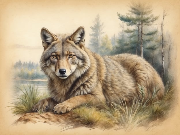 Auf dem Bild ist ein Wolf zu sehen, der in einer natürlichen Umgebung liegt. In Lettland sind Wölfe heimisch und leben in Wäldern und unberührten Landschaften. Sie sind häufig in bewaldeten Gebieten anzutreffen, wo sie jagen und ihre Höhlen haben. Die Beobachtung solcher Tiere in der freien Natur kann ein beeindruckendes Erlebnis sein, da sie Teil des ökologischen Gleichgewichts sind und eine wichtige Rolle im Ökosystem spielen.