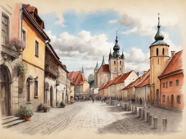 Auf dem Bild könnte eine malerische Straße zu sehen sein, die an die Altstadt von Vilnius, der Hauptstadt Litauens, erinnert. In dieser Umgebung kannst du Aktivitäten wie einen Spaziergang durch die historischen Gassen unternehmen, die beeindruckende Architektur der Kirchen und Gebäude bewundern, sowie in einem der zahlreichen Cafés verweilen. 

Beliebte Sehenswürdigkeiten in Vilnius sind die Gediminas-Burg, die St. Anna Kirche und der Vilnius Cathedral Square. Ein Besuch in der Stadt bietet auch die Möglichkeit, Kunst und Kultur in den zahlreichen Museen zu erleben oder an Führungen zu historischen Stätten teilzunehmen.