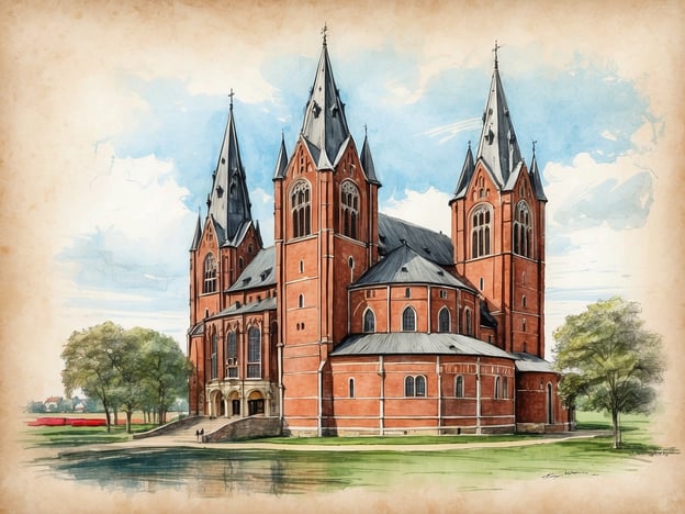 Auf dem Bild ist eine beeindruckende Kirche im gotischen Stil zu sehen, die durch ihre hohen Türme und die rote Backsteinarchitektur besticht. Diese Art von Architektur ist charakteristisch für viele bedeutende Kirchen in Städten wie Hildesheim oder auch in der Umgebung von Hannover.

In der Nähe solcher Kirchen findet man oft historische Altstädte, liebevoll gestaltete Plätze und weitere Sehenswürdigkeiten, wie zum Beispiel Museen oder historische Gebäude, die die Geschichte und Kultur der Region widerspiegeln. Sehenswert sind auch die Gärten und Grünanlagen, die oft um diese Kirchen herum angelegt sind und einen schönen Ort für Spaziergänge bieten.